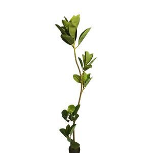 6ft 5 Head Artificial Rubber Tree Adjustable Fake Tall Plant Reproduction Green